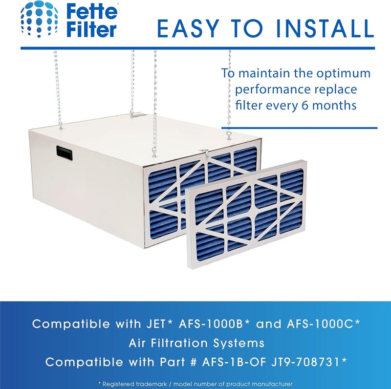 Fette Filter - 708731 / AFS-1B-OF Replacement Electrostatic Outer Filter Compatible with JET AFS-1000B and AFS-1000C Air Filtration Systems Part # AFS-1B-OF Includes 2 Replacement Filters. - Image 5